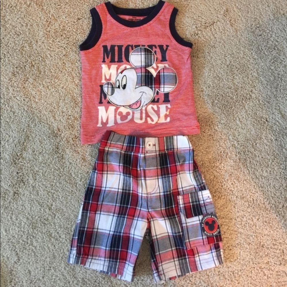 Mickey Mouse Tank and shorts set. Size 18 months